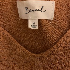 Burnt orange knit Shein button top